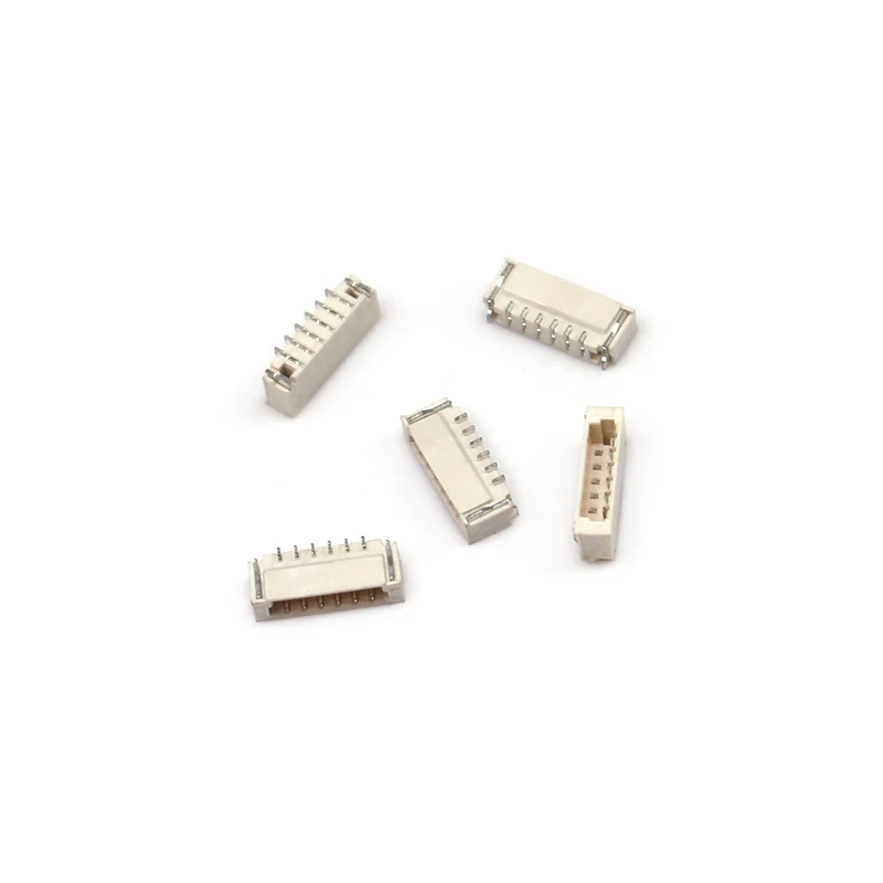 Factory Direct Sale 0.8mm Pitch Right Angled Wafer Connectors Single Row 6 Pins Needle Socket Terminal Connectors WSWR08WT-6P