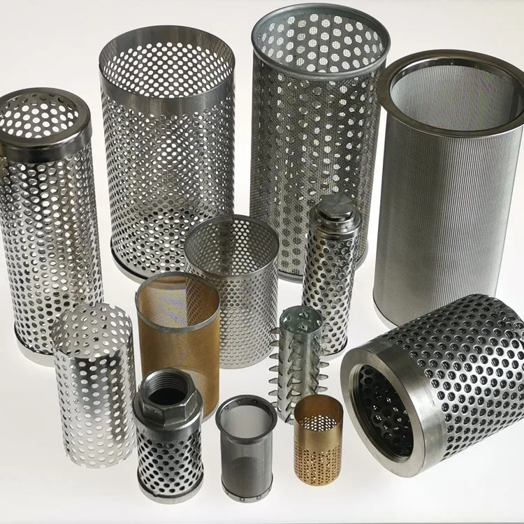 stainless steel woven wire mesh strainer filter screen bucket chinese manufacturer pipe strainer