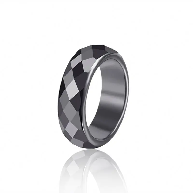 Best-Selling Men Hip-Hop Fashion Simple Couple Ring Magnetic Black Stone Ring Men Hematite Ring