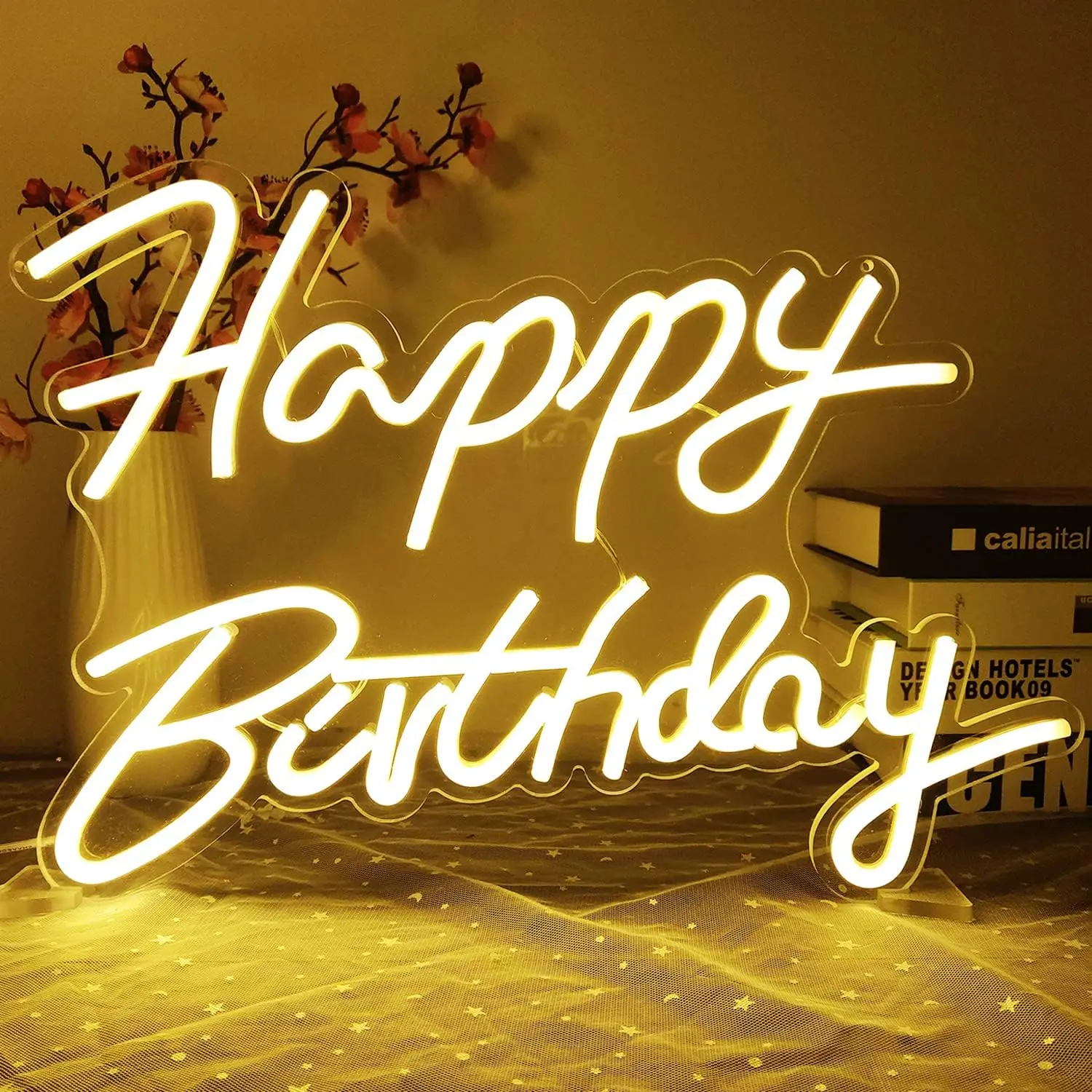 Weicao Happy Birthday Led Neon Sign 5V Dimmable USB Neon Light Signs for Boy Girl Friend Birthday Gifts Party Decoration
