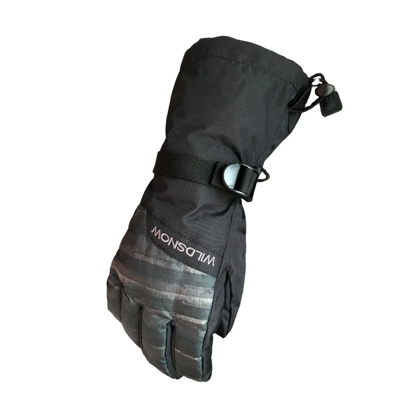 Недорогие зимние мужские лыжные перчатки WILD SNOW, водонепроницаемые и ветрозащитные подходящие перчатки для катания на лыжах, велосипеде, электромобиле, велосипеде