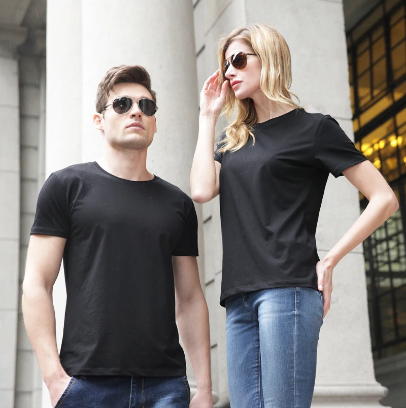 
Wholesale customization 95% cotton 5% SPANDEX blank, knitted t-shirt can be printed logo 