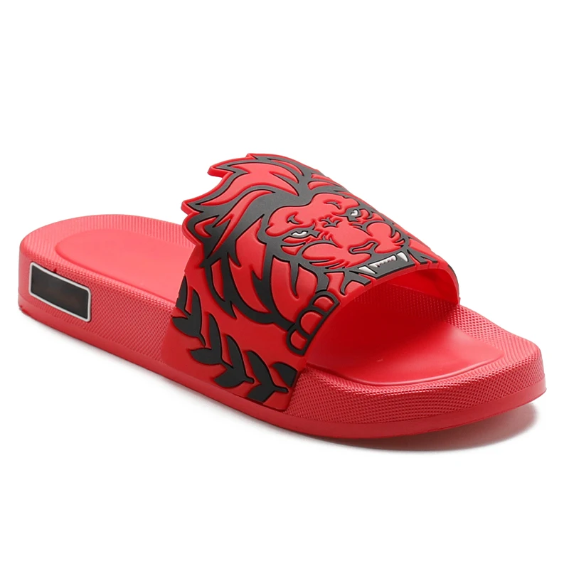 Henghao Oem Logo Men  Sandals Logo Comfortable Flat Slipper Flat Slide Sandals Men Slipper  Prefabricated Soles for Slippers