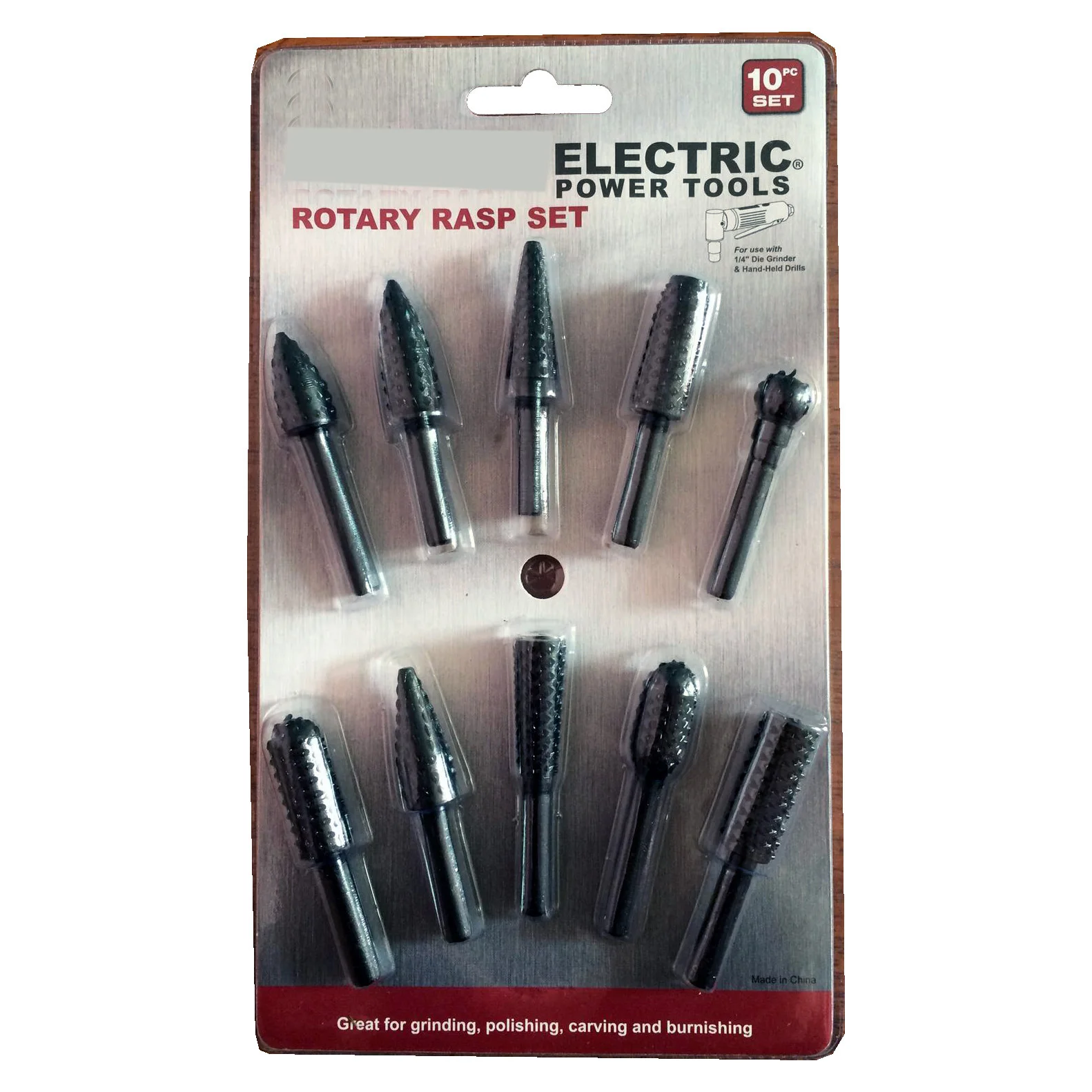 10PCS Electric Power Tools Grinding Polishing Carving Burnishing Wood Working Rotary Rasps Files Sets