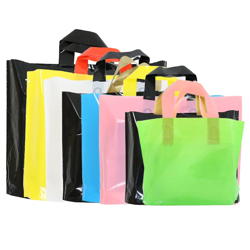 Wholesale Customizable Logo Printing Plastic Shopping Bag With Handle recycle shopping bags