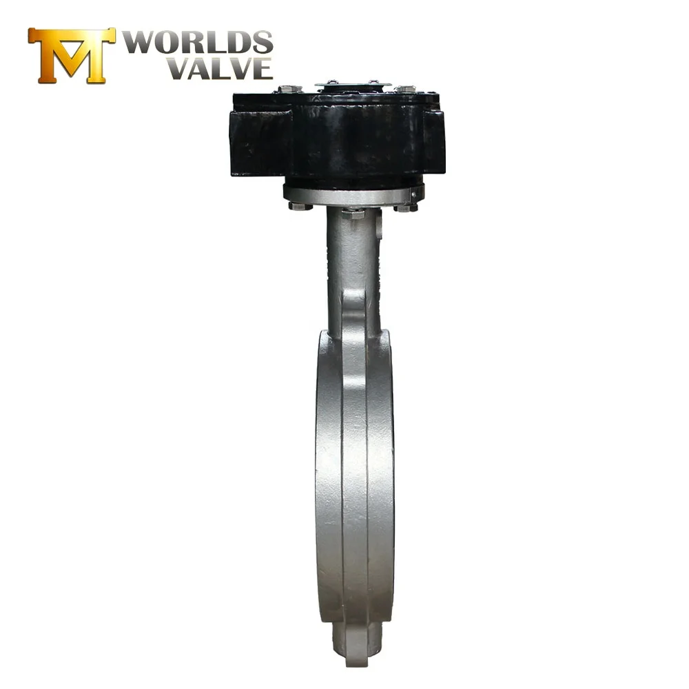 Cast iron CF8 Plate Standard 10K 100 A handle manual operated DK wafer butterfly valve