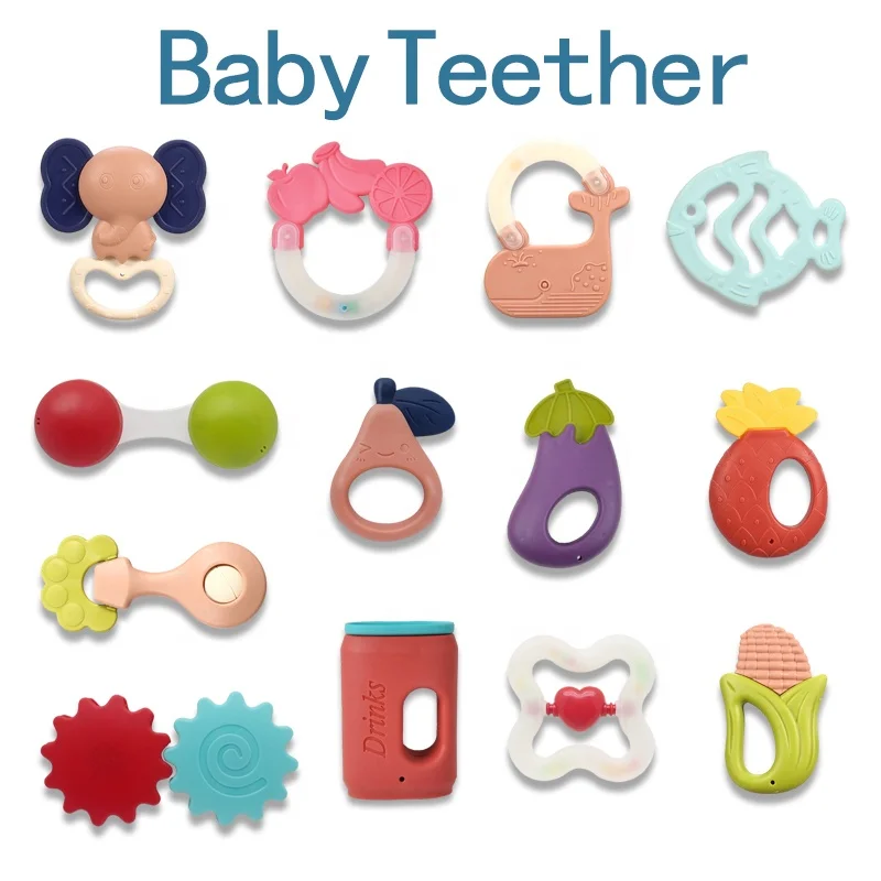 Manufacturers directly sell children pp material rattle tooth glue toys newborn teething rattle toys