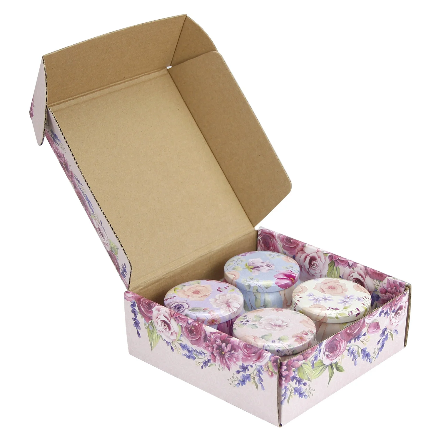 Custom Print small round Tin boxes Luxury soy wax metal tin Candle Container