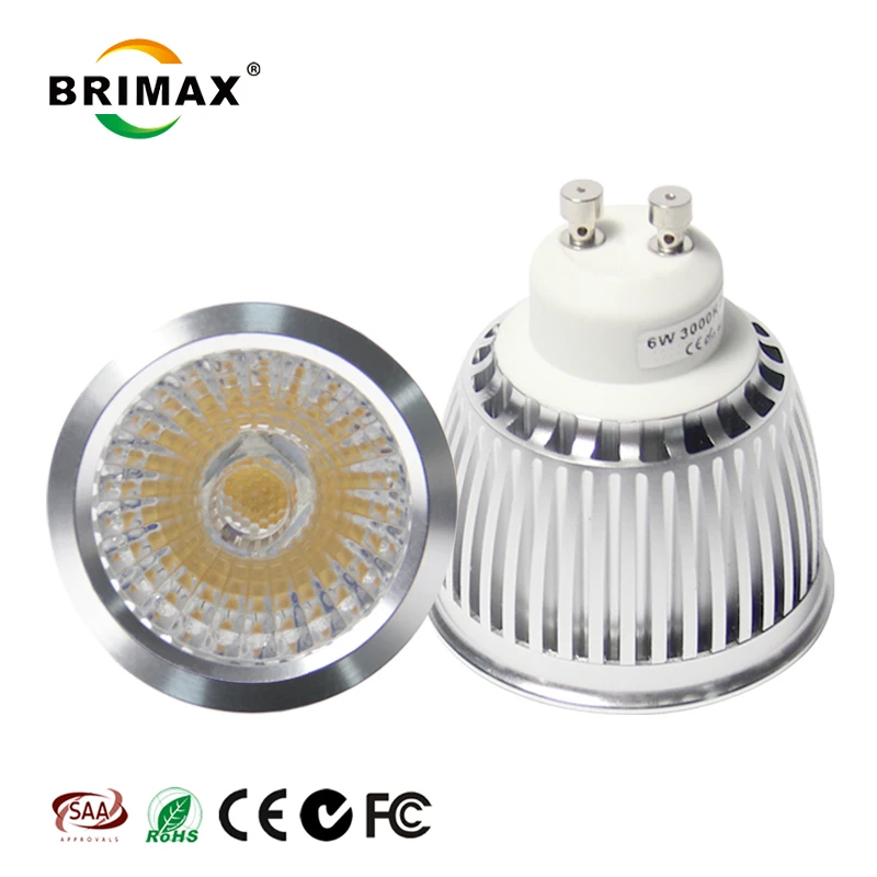  Brimax Gu10 24v Светодиодные пятно света СИД УДАРА Водителя чип 110v Светодиодная лампа направленного рассеиватель для внутреннего освещения домашнего 6W 550LM ±