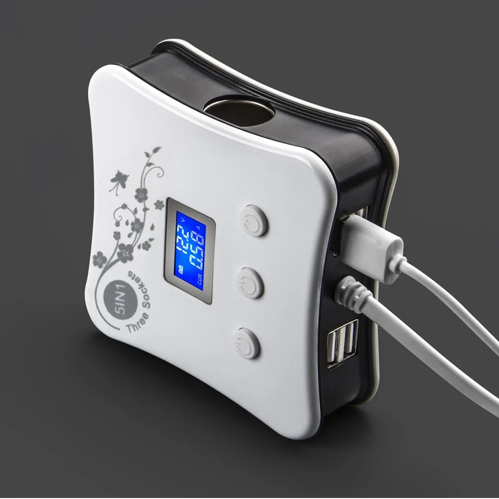 Wholesale 3 in 1 Sockets Car Cigar Cigarette Lighter Charger 12V With 4 Dual USB Ports Car Charger