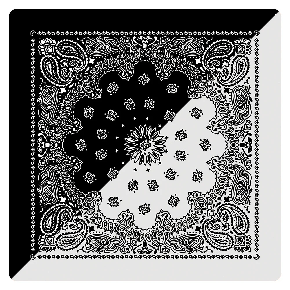 100% Cotton Customized Two Colors Multifunctional Custom Screen Printed Fashion Women Bandana