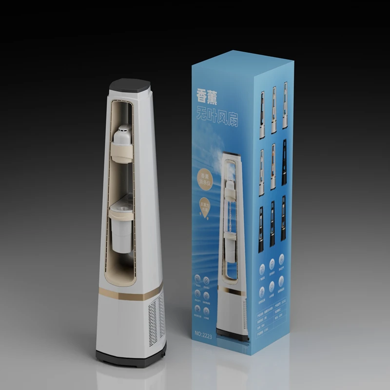 5 in 1 Leafless Humidifier Fans Models with Remote Control Motor Cooler Bladeless Electric Desk Cool Air Tower Fan