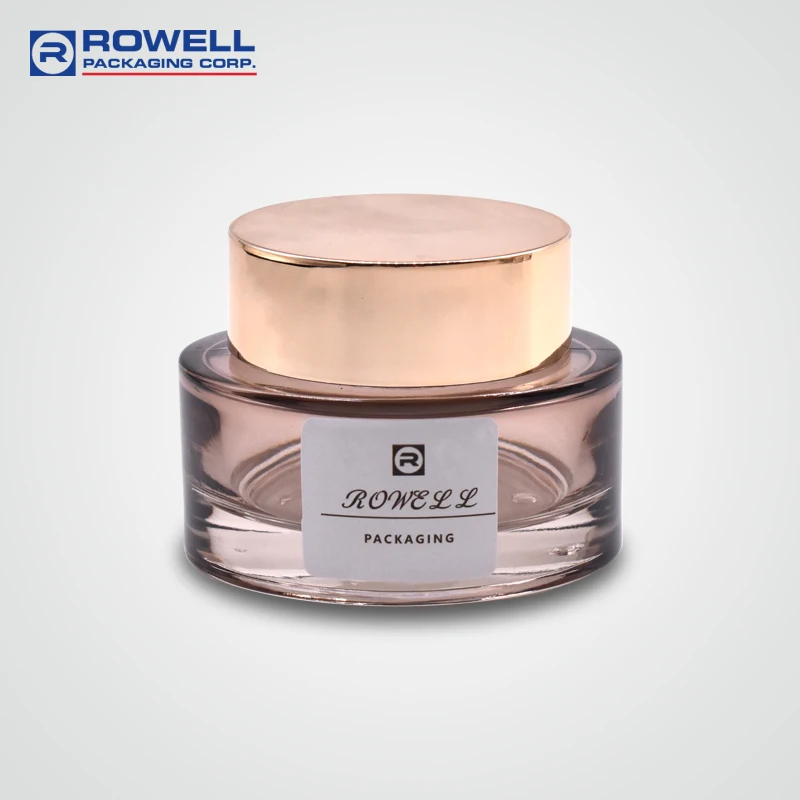 2022 Hot Sales 100ml Lotion Pump Glass Bottle with ALU Gold Press Pump Packaging