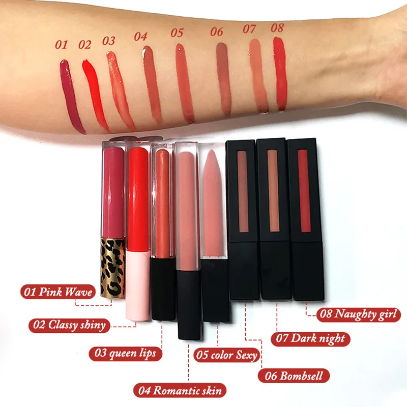 Custom Private Label Waterproof Long Stay Lipsticks Liquid Nude Vegan Velvet Matte Lipgloss
