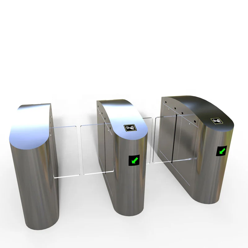 Security Automatic Acrylic Glass Pedestrian QR Code Scanner Sliding Barrier Turnstile Access Control System Gate For Gym