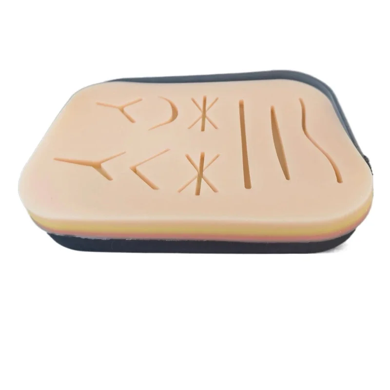 Surgical Suture Training Skin Pad Reusable Silicone Suture Skin Pad With Plastic Base
