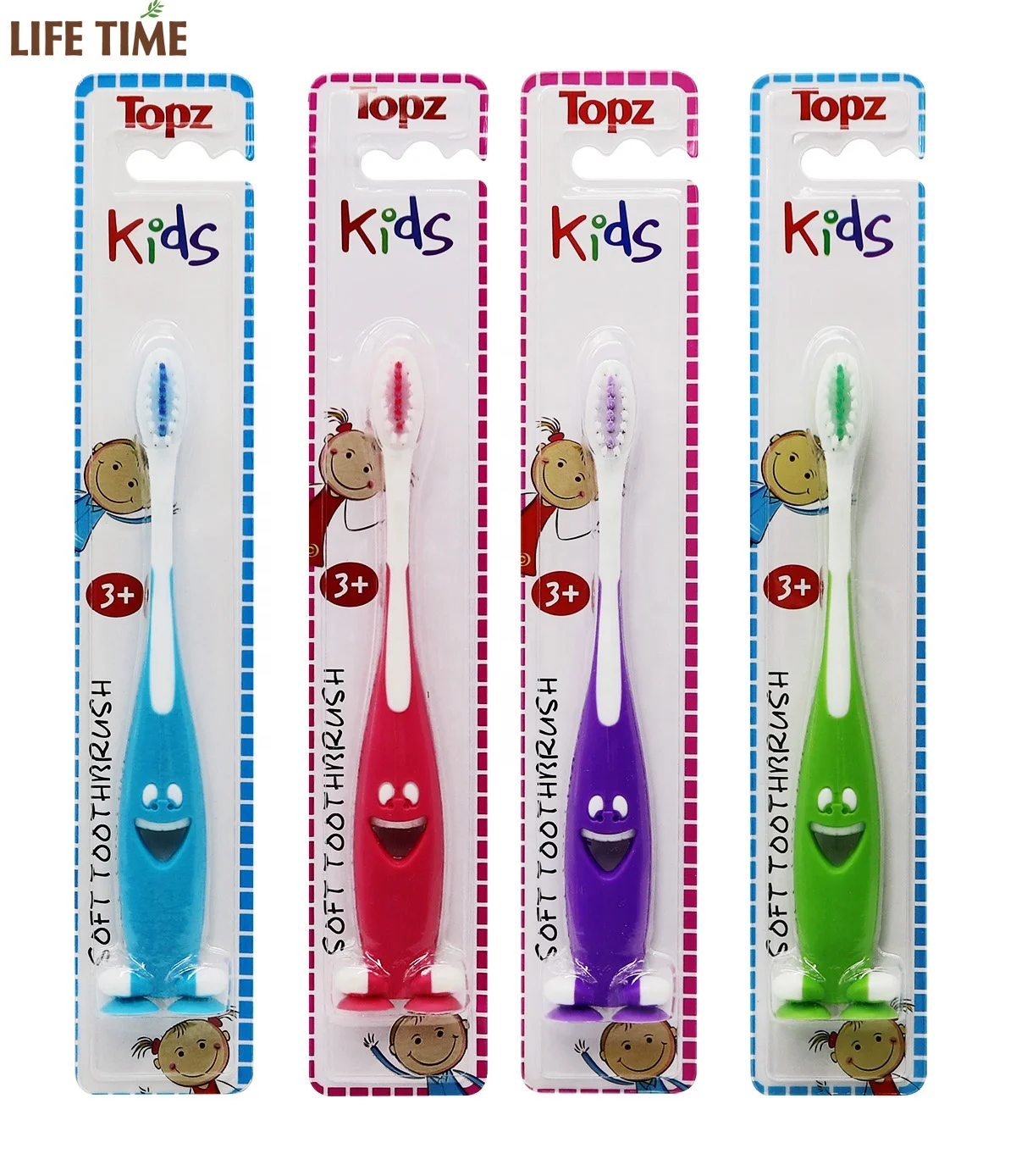 High quality tooth brush manufacturer soft bristle children cepillo suction cup stand kids child toothbrush