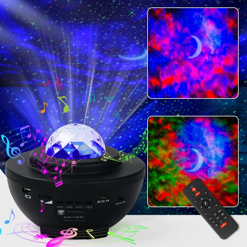 KSWING Smart Starry Projector Light Modern LED Night Sky Galaxy Light Projector with Music Speaker and Remote Control