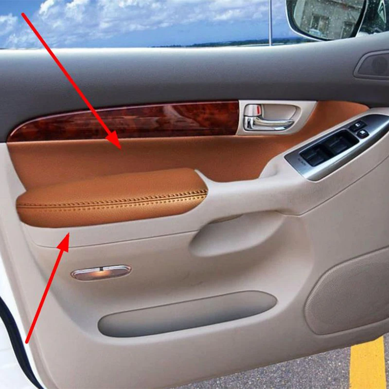 car interior door armrest cover door board pad protector for toyota land cruiser prado 2003 2004 2005 2006 j120 lc120 accessory