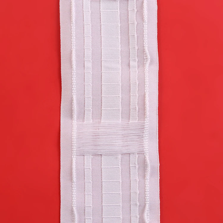 2022 new trend white Opaque 8.9cm 100% polyester curtain tape for home use