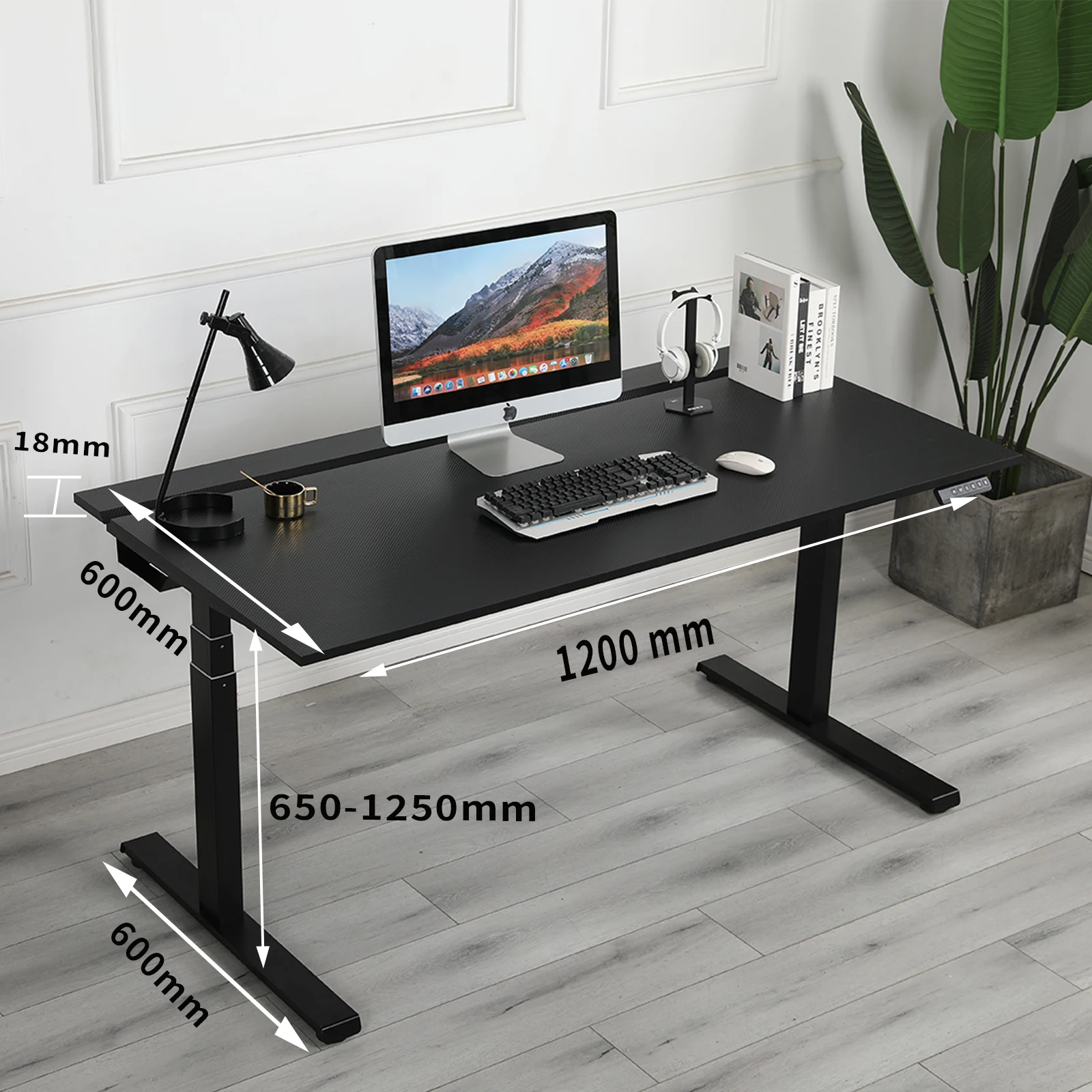 Dual motors Sit-to-Stand Metal Desk height adjustable standing computer gaming desk with Full-length cable management tray