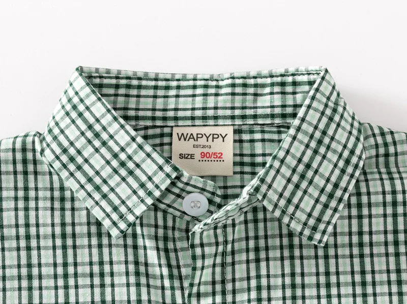 Children Kids Summer Clothing Short Sleeve Gingham Top Shirts Blouse For 3-7 Years boys plaid Shirts Blouse