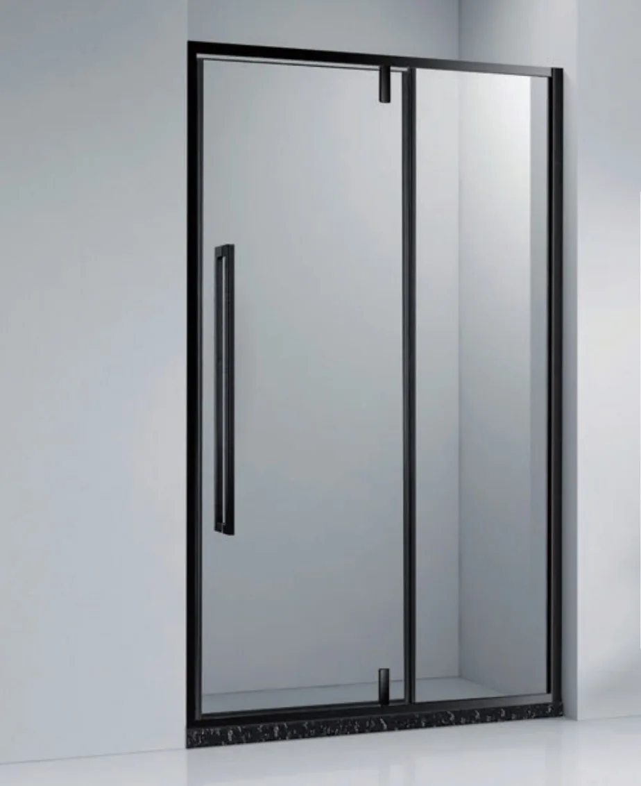 Black Stainless Steel Frame Inline Shower Partition S5027D