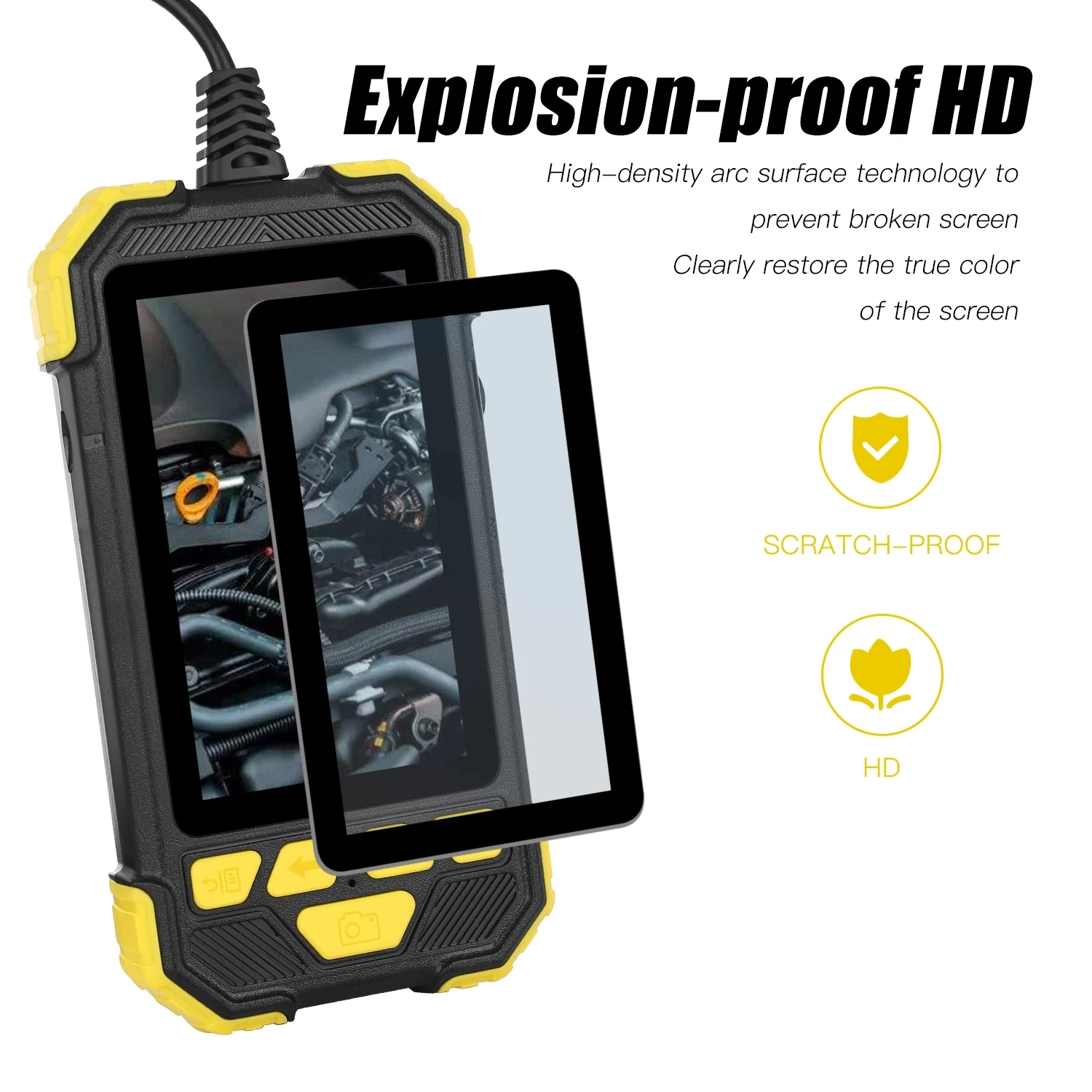 Y19 Handheld Inspection Camera 4.3inch screen 8mm lens 1080P 5M rigid cable 8led portable endoscope video borescope camera