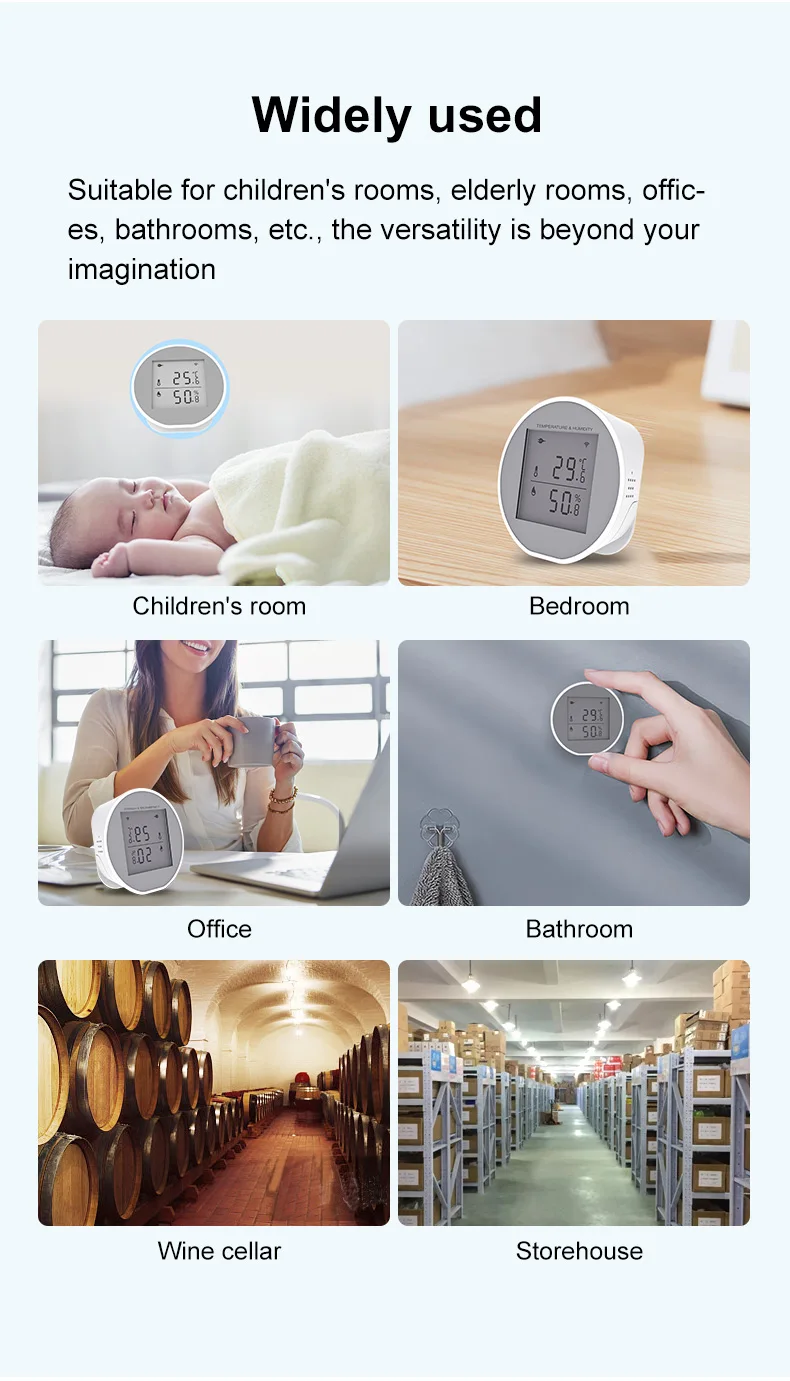 Lifelibero High Sensitivity Tuya App Control Zigbee Temperature With Humidity Sensor For The Living Room