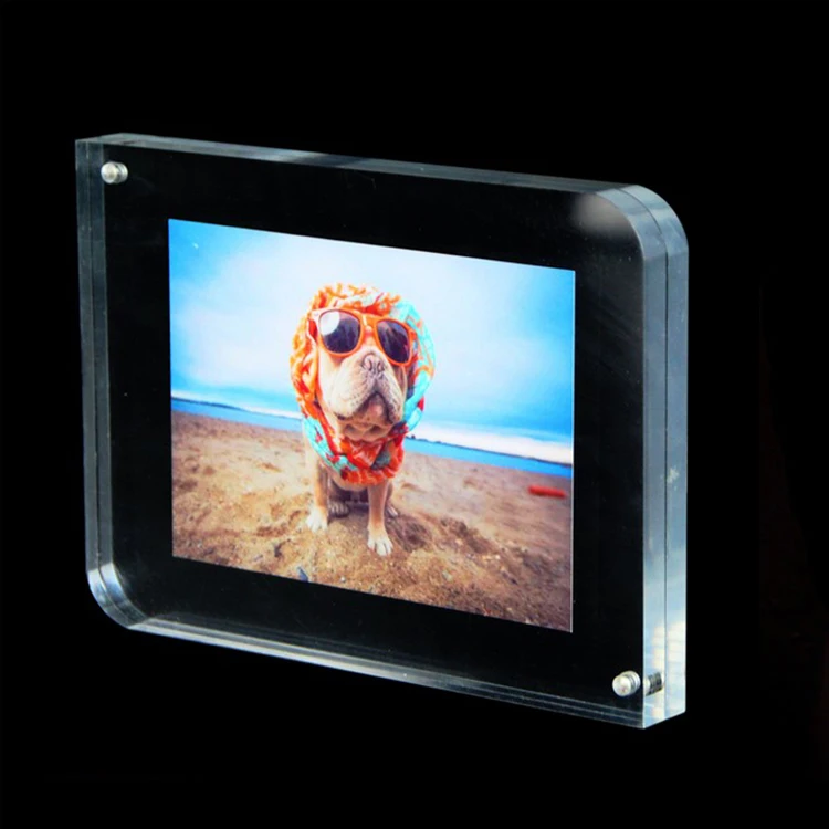 Acrylic Magnetic Decorative Photo Frame Souvenir Picture Transparent Block Frame