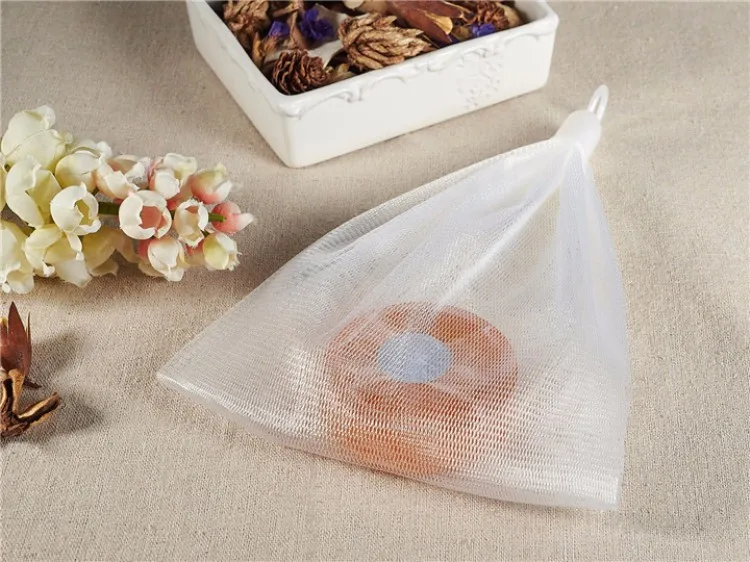 Foaming facial cleanser PE net for facial cleansing handmade soap-bubble mesh A103
