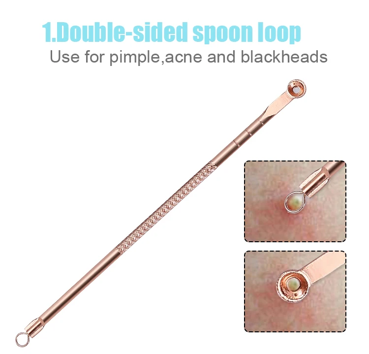 Professional Skin Care Tool 4PCS Stainless Steel Blackhead & Pimple Extractor Acne Remover Kit