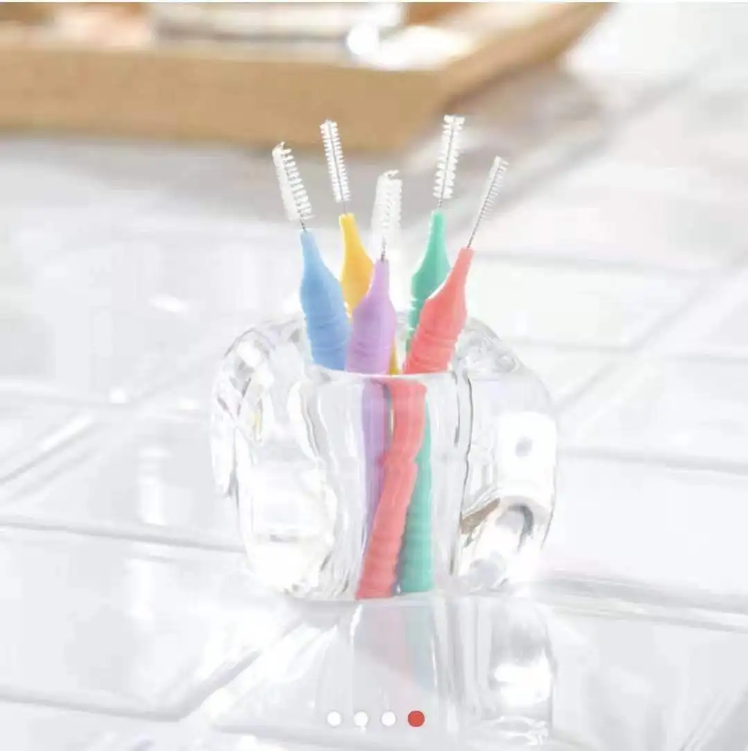 2024 New Dental Care Clean Teeth Bamboo Interdental Brush OEM/ODM Nylon Stainless Steel Wire 0.6-1.0mm