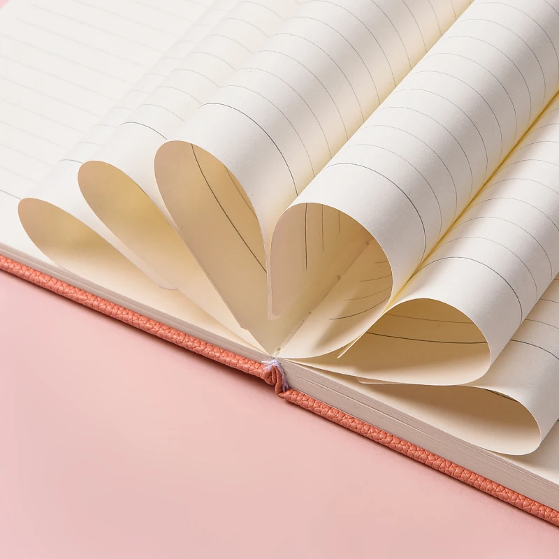 High quality customized A5 pu hard cover notebook blank printing leather journal with elastic pen holder