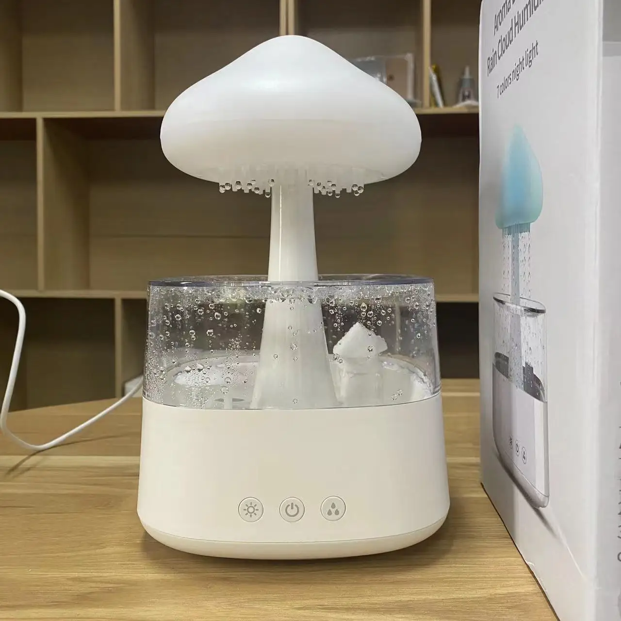 home bedroom decoration festival gifts special design mushroom cloud night light raining aromatherapy essential oil diffuser