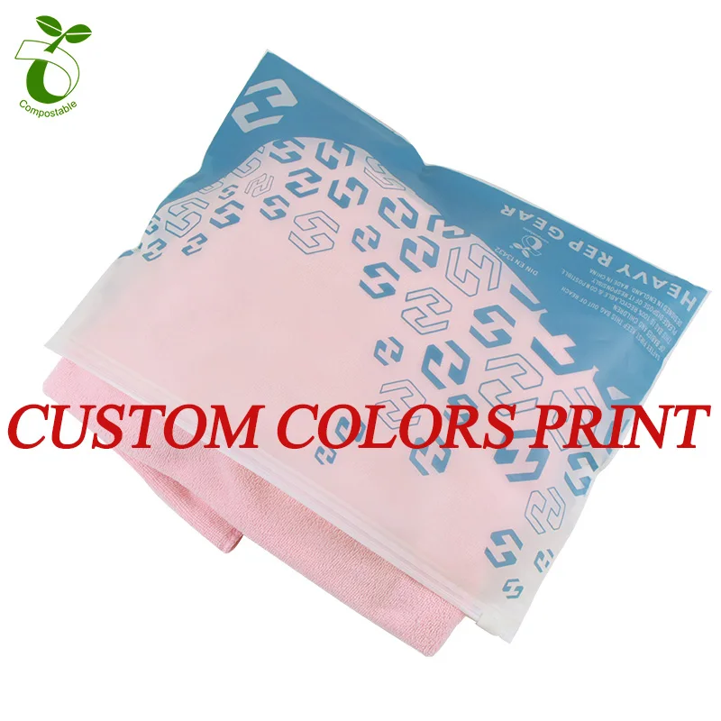  eco friendly biodegradable zip lock plastic bags for clothes small custom printed clothing packaging zipper