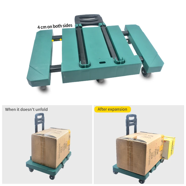 
High quality platform hand brake airport trolley folding hand pallet truck 