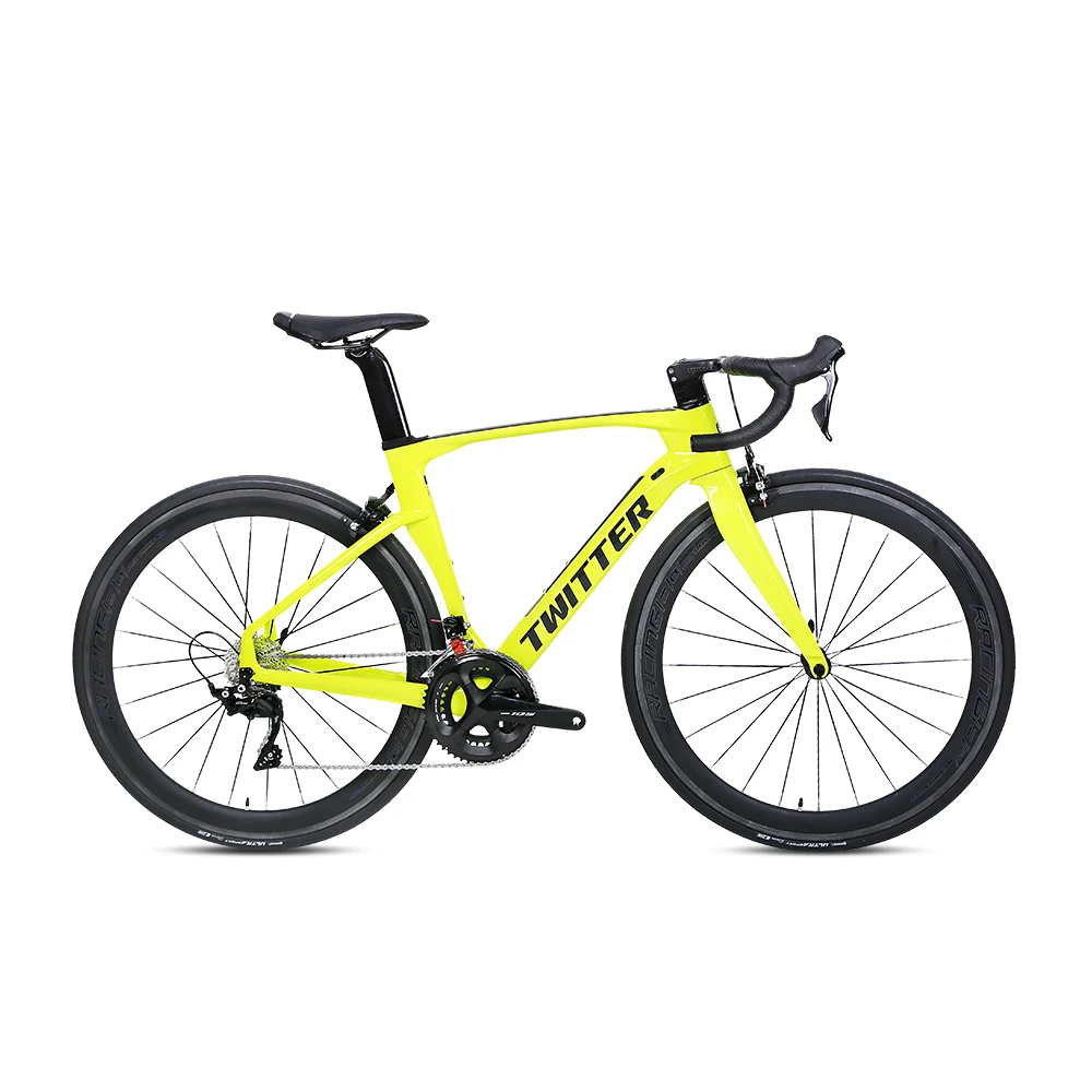 TWITTER Road Bike Shimano R7000-22S 50mm Carbon Wheels Integrated Handlebar Carbon Frame Road Bike Aero Road Bike