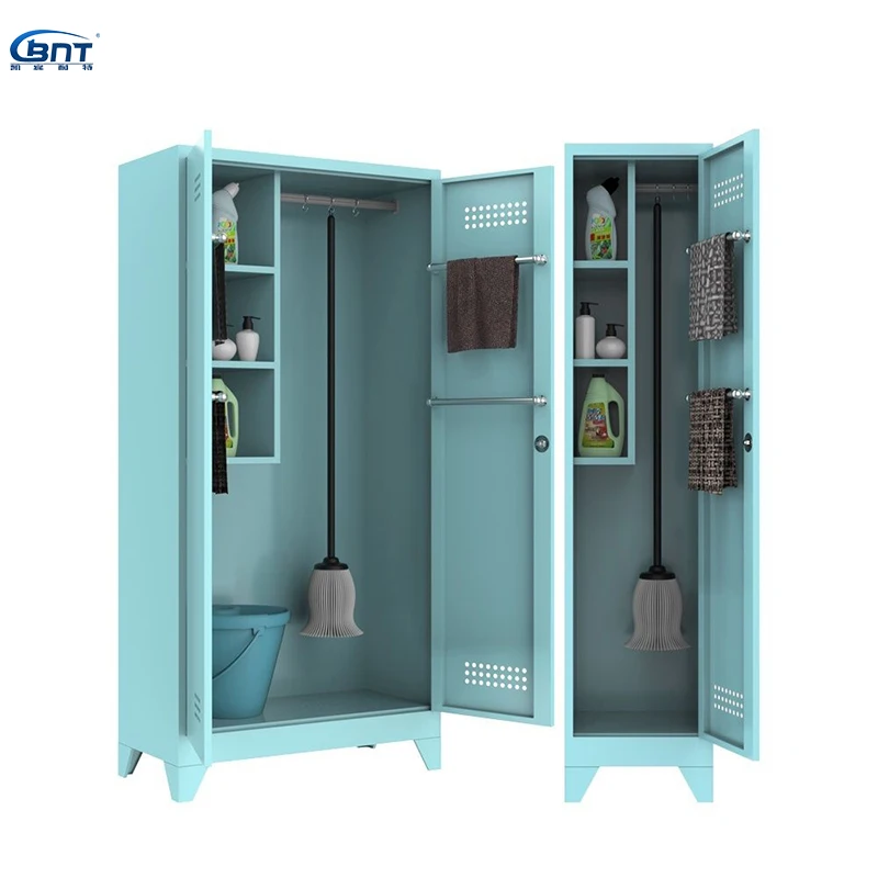 School stainless broom mop sundries cabinet for storage of cleaning equipment