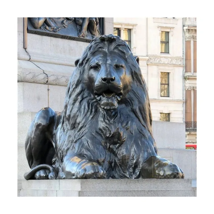 Наружная садовая металлическая скульптура животного бронзовая статуя льва в натуральную величину