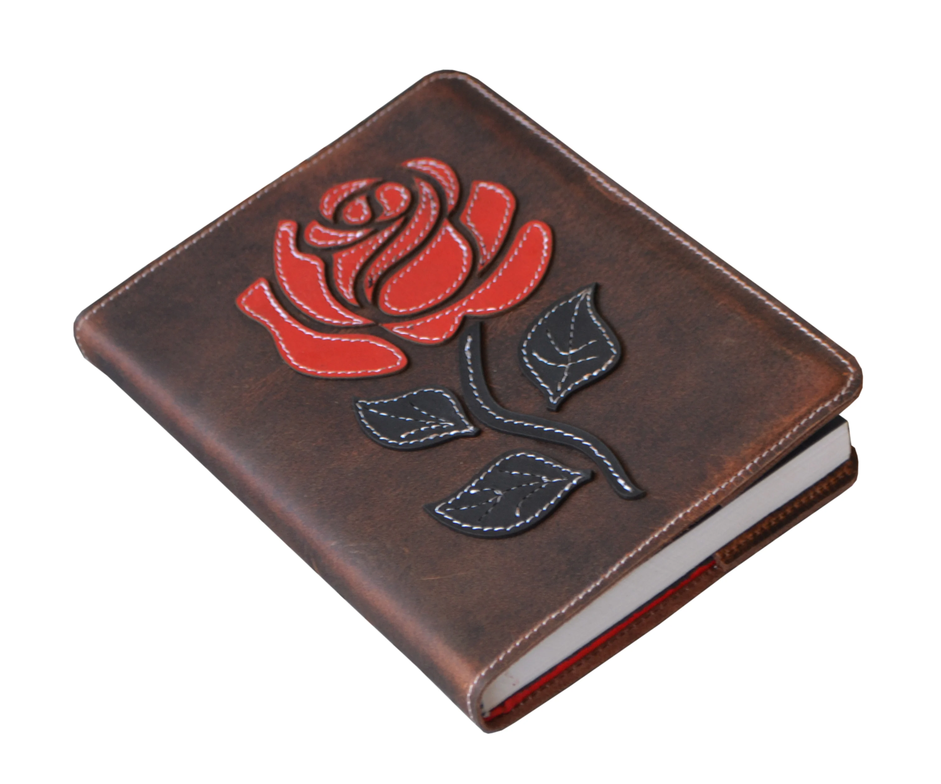 Handmade Soft Leather Journal Antique Design Rose Leather Stitching Sketchbook & Notebook Day Planner Best Gift For Unisex