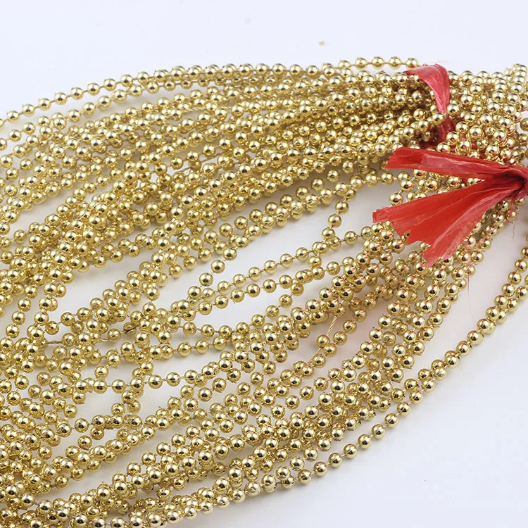 Golden mango wholesale  factory direct 3mm  Gold Plated plastic bead chain