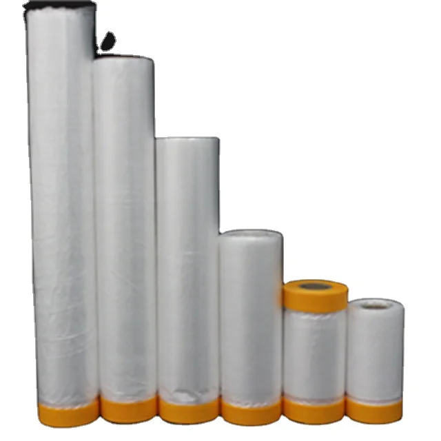 waterproof plastic pre-taped masking film for furniture and floor