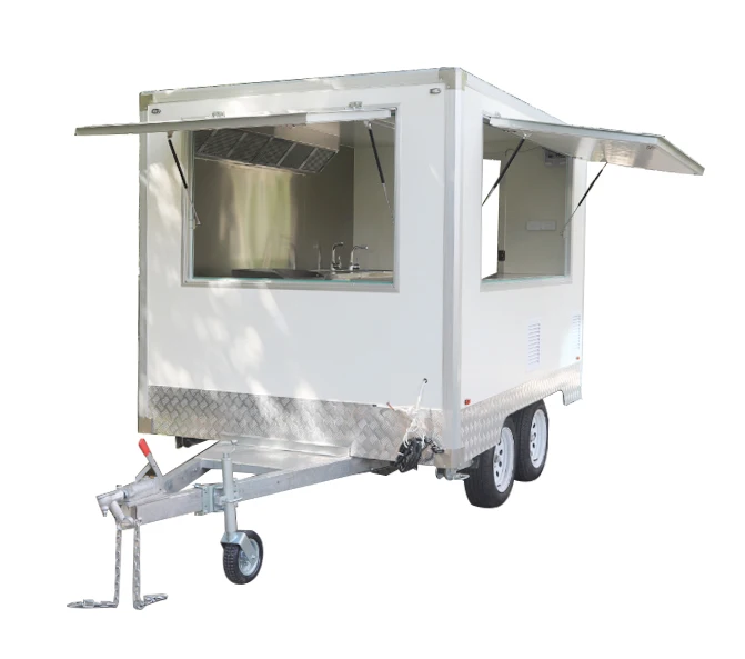 Certificate Mobile Food Truck Fast Food Trailer Hot Dog Cart Mobile Restaurant fully Equipmented