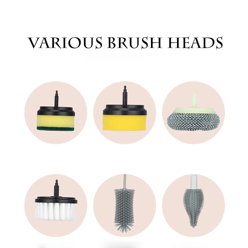 2024 New wholesale multi-functional household electric cleaning brush with variety brush heads can be replaced