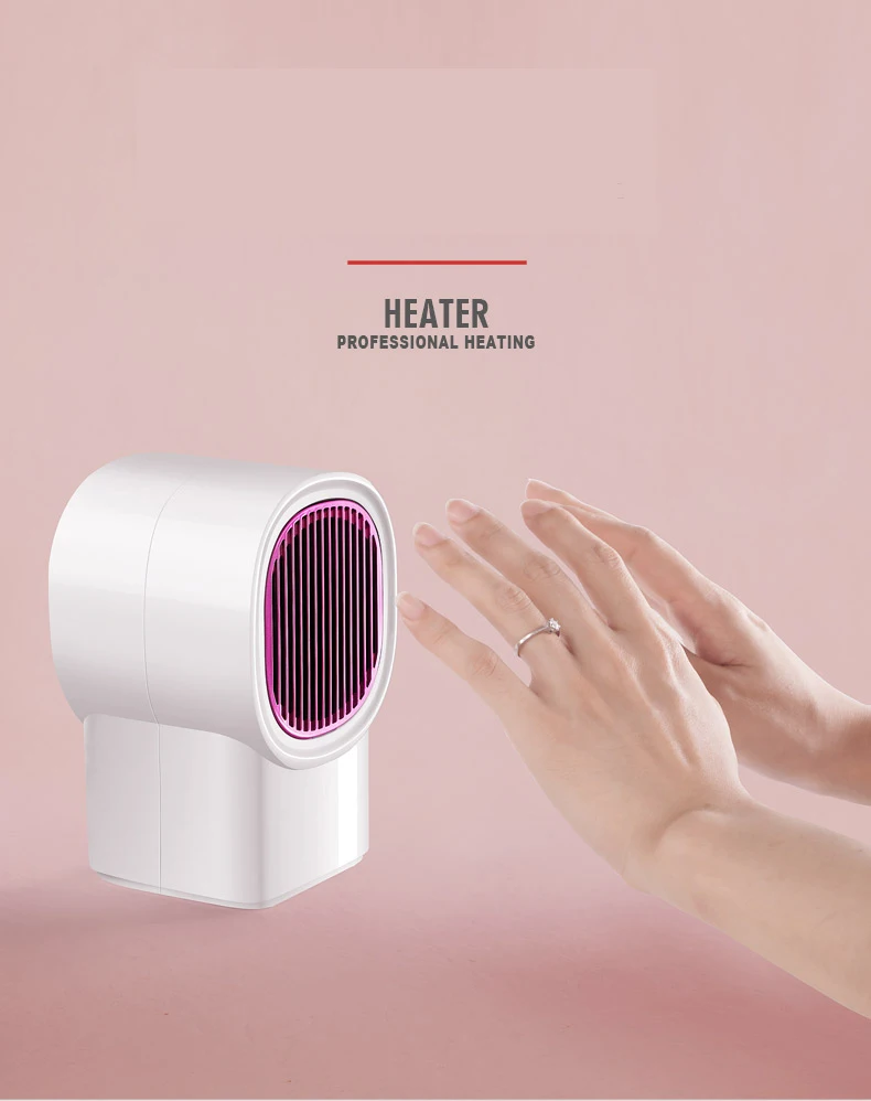 Fashion design 600W Mini Smart USB portable heater for personal Electric Fan Heater Safety Warm for office Room