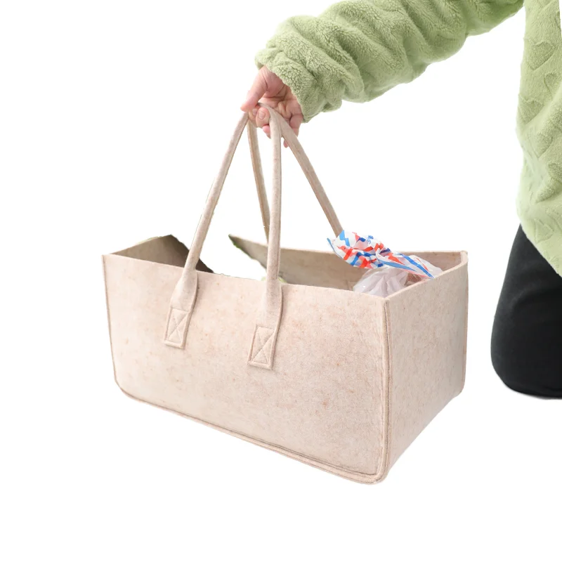 Large Capacity Portable Storage Tote Basket with Open Closure Unisex Folding Organizer for Firewood Bucket Bag Letter Decoration