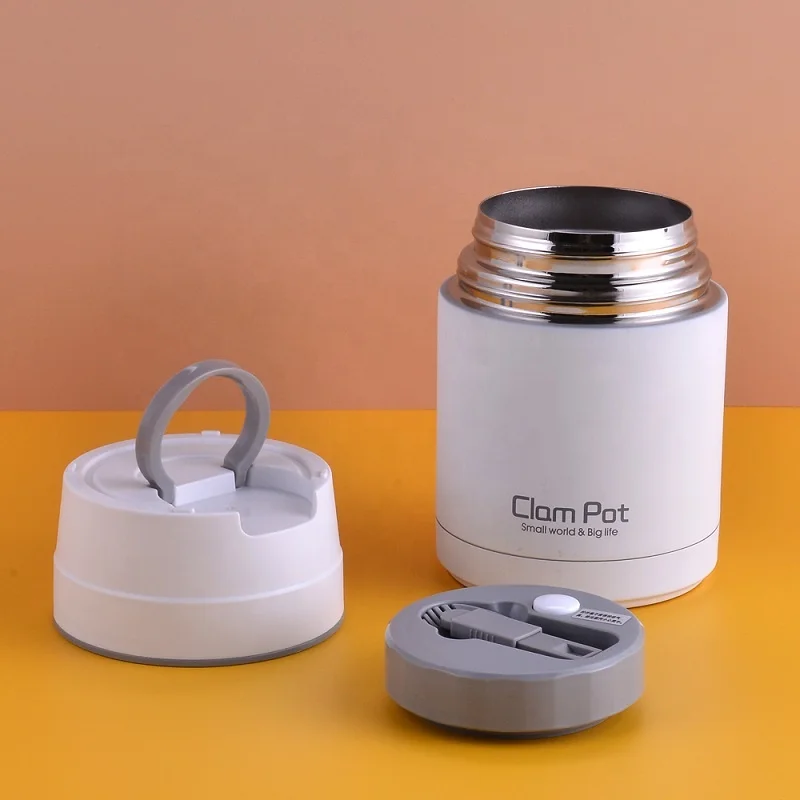 Hot selling custom stainless steel vacuum thermal flask lunch box food jar insulated with spoon