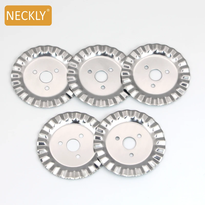 customize 45*8*0.3mm wave  rotary cutter blades cutting tool replaceable smooth 420j2 round blade knife