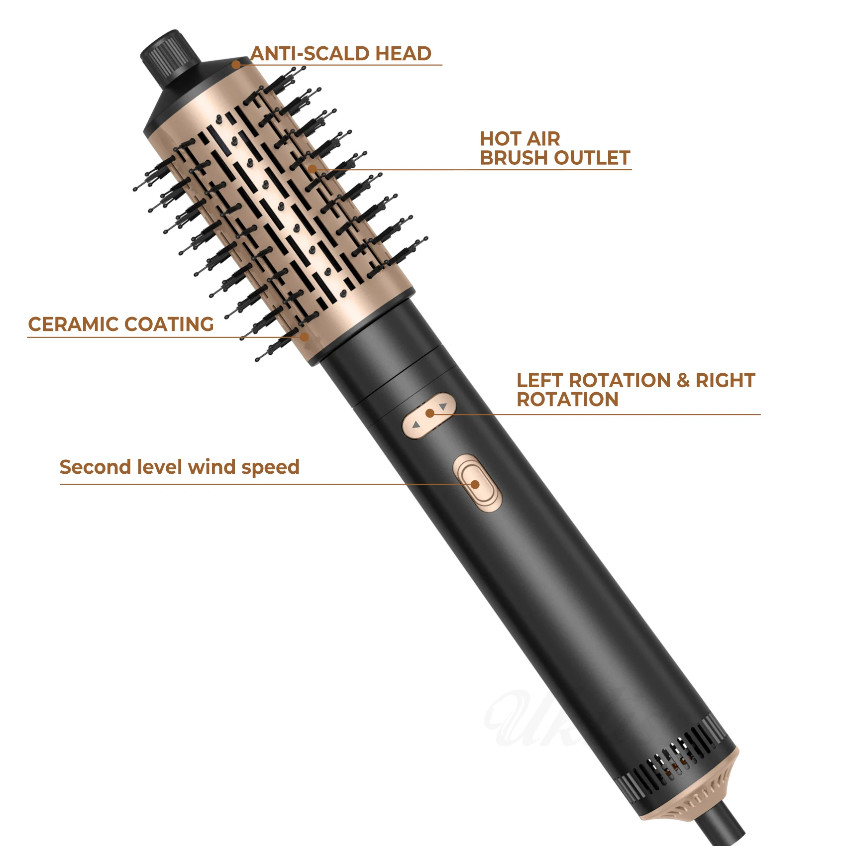 Automatic Rotating Hot Air Hair Brush With Auto Left and Right Function Curling Styler Hot Air Comb Rotary Hairdryer